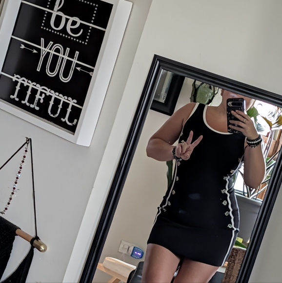 Vintage 90's E.Y.E. Black and White Sleeveless Dress - Picture 1 of 13